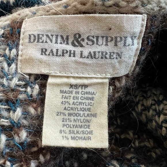 Ralph Lauren Denim & Supply Vintage Aztec Pattern Belted Cardigan Size XS - Picture 8 of 10